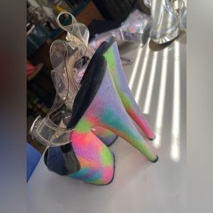 7" Heel, 2 3/4" Pf Slide W/ Uv Galaxy Effect